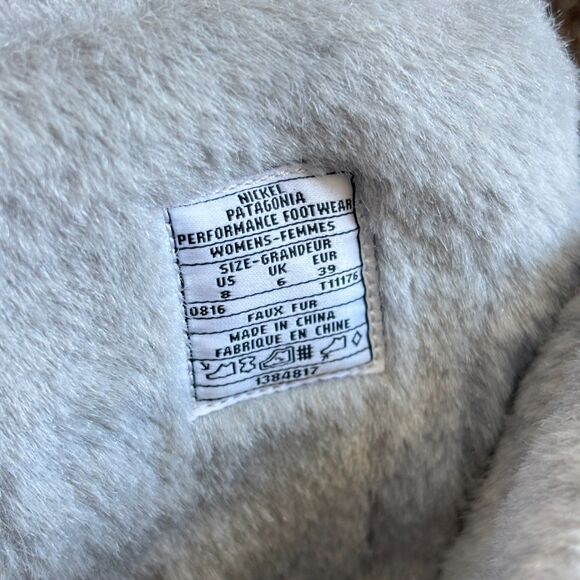 Patagonia Wintertide Quilted Snow Boots Women's 8 Fur Lined Cabin Apres Ski Tall - Picture 7 of 10